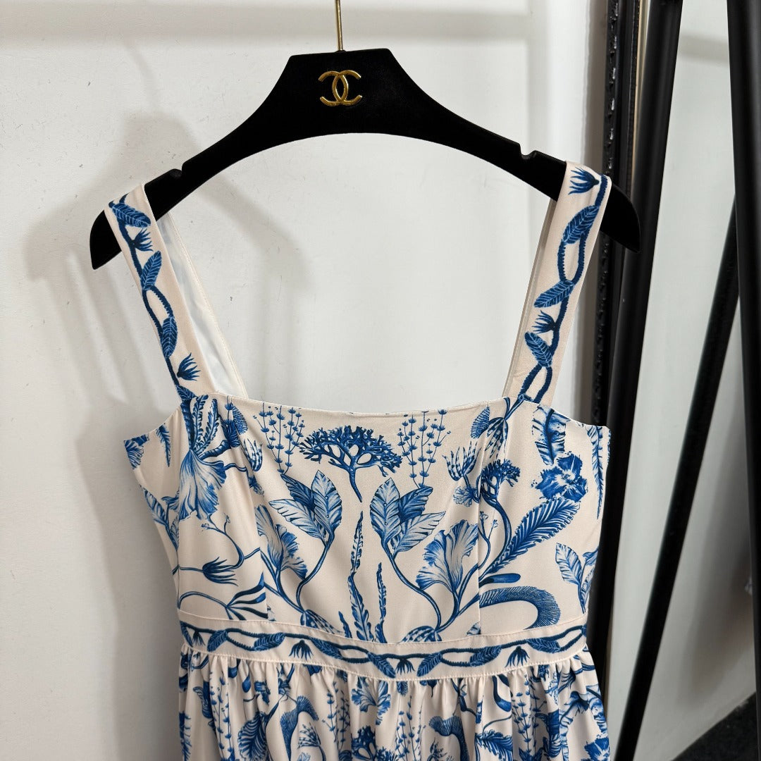 Vintage Floral-Print Hem Dress