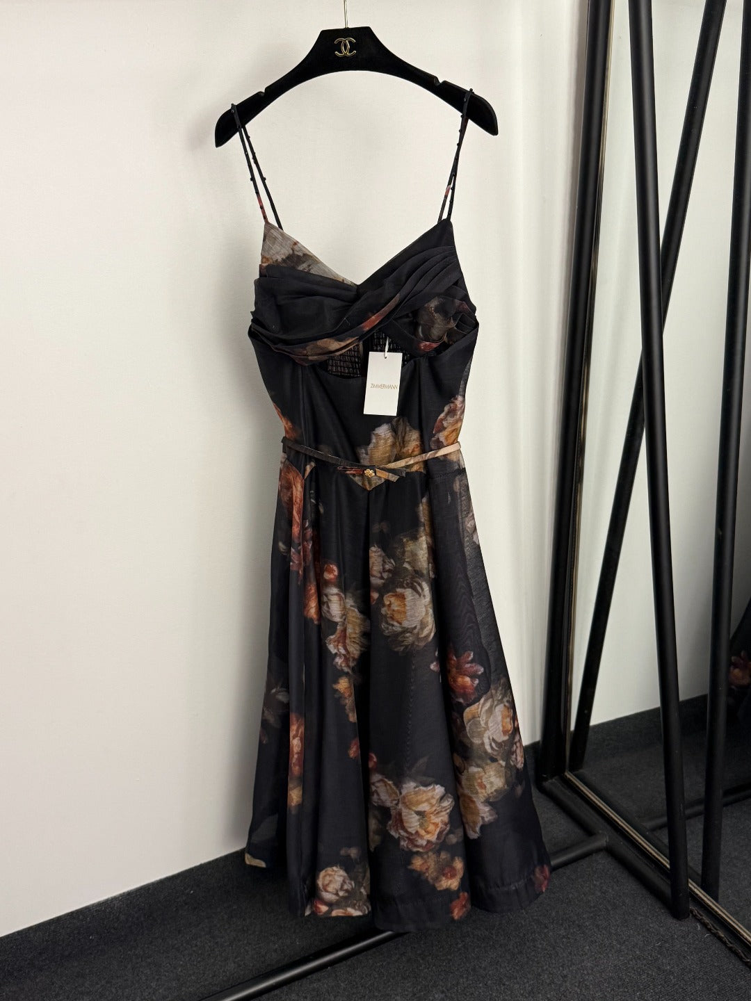 Floral-Print Cami Dress with Bow-Tie Waist