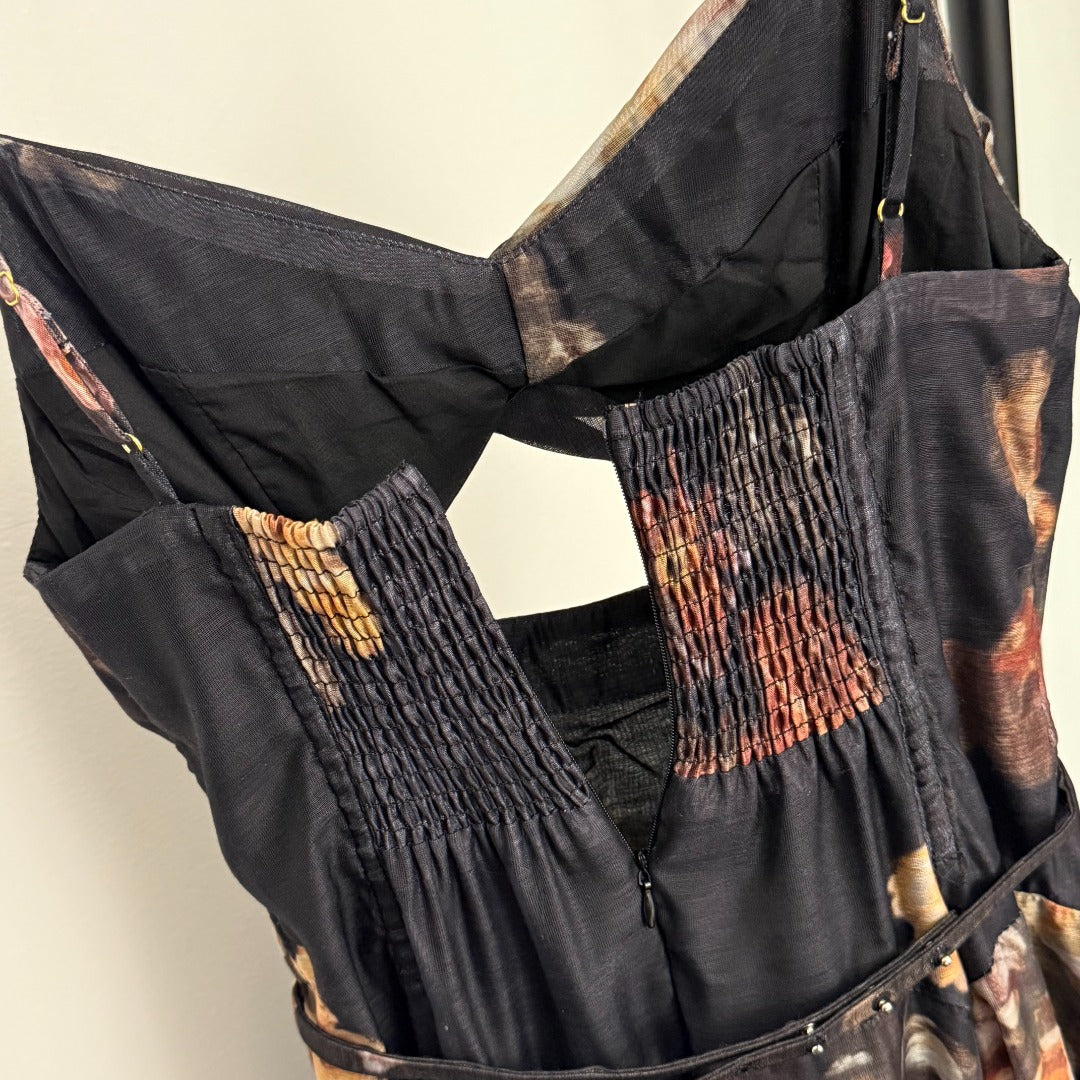 Floral-Print Cami Dress with Bow-Tie Waist