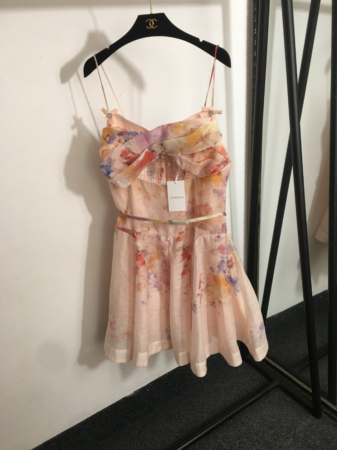 Floral-Print Lightweight Spaghetti-Strap Dress