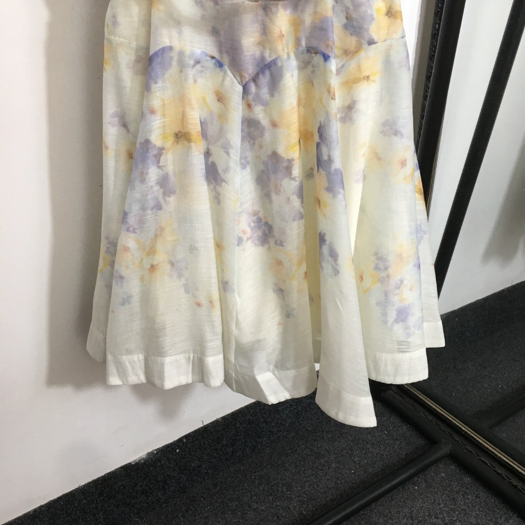 Floral-Print Lightweight Spaghetti-Strap Dress