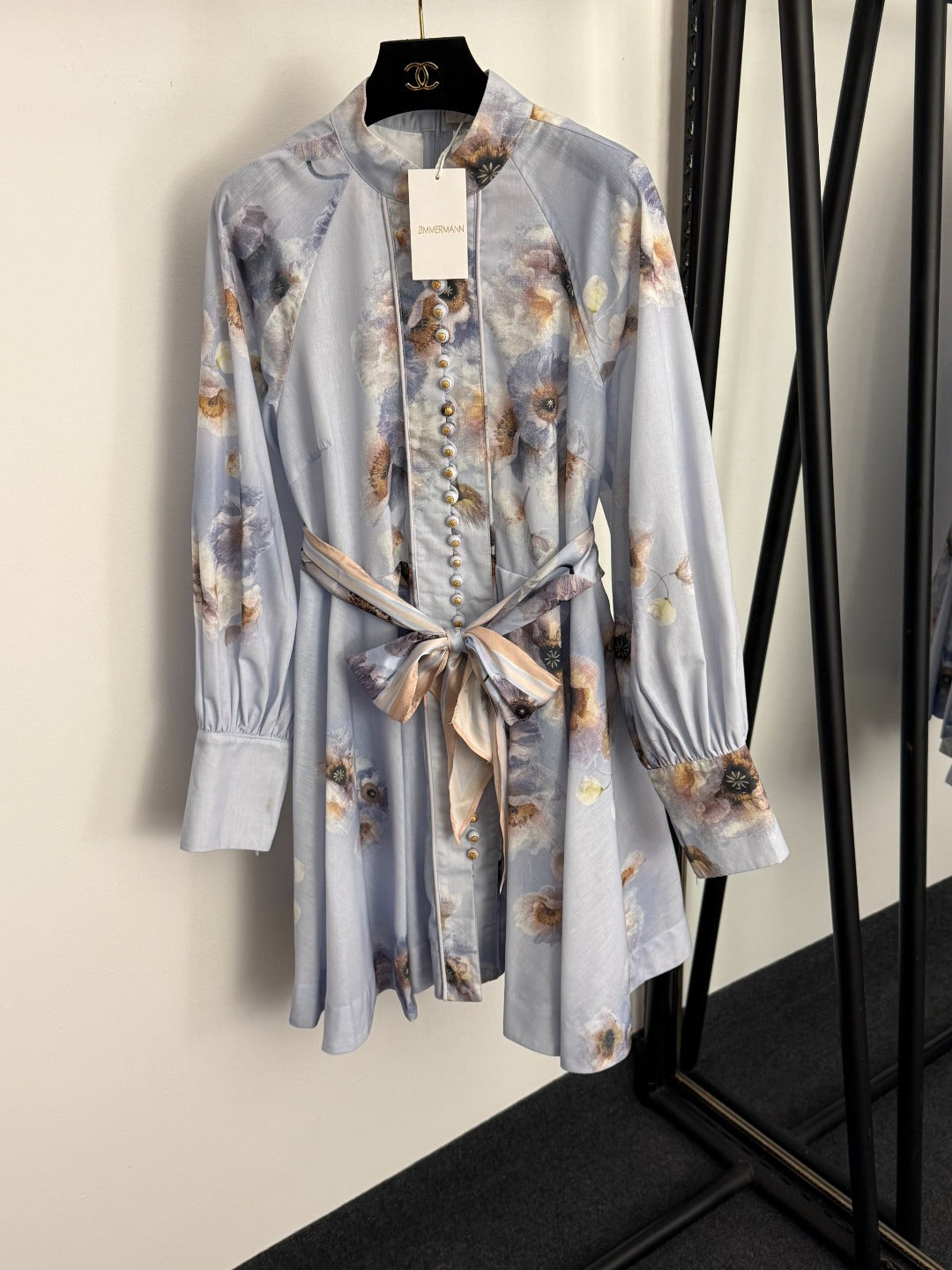 Pastoral Floral Print Tie-Waist Dress