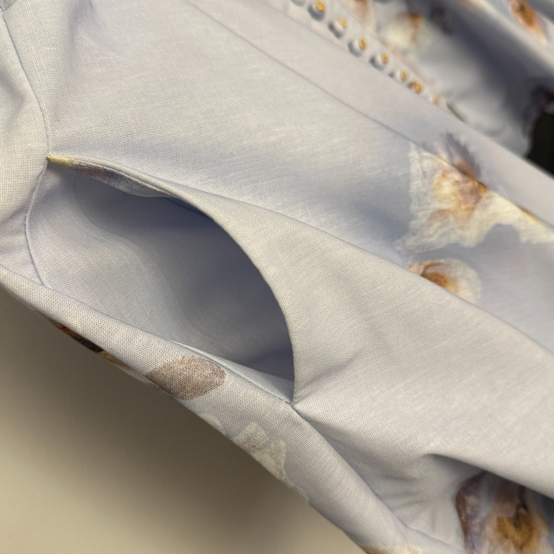 Pastoral Floral Print Tie-Waist Dress