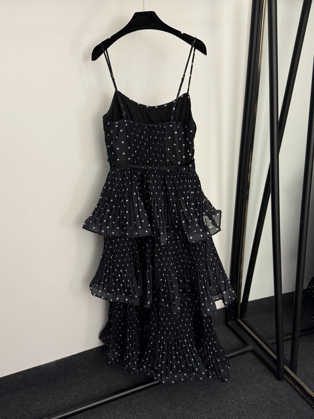 Waist-Cinching Dress with Rhinestone Bow Belt