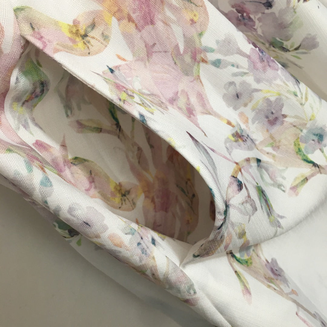 Elegant, Intricately Crafted Dress with Floral Print, Stand Collar, and Cinched Waist