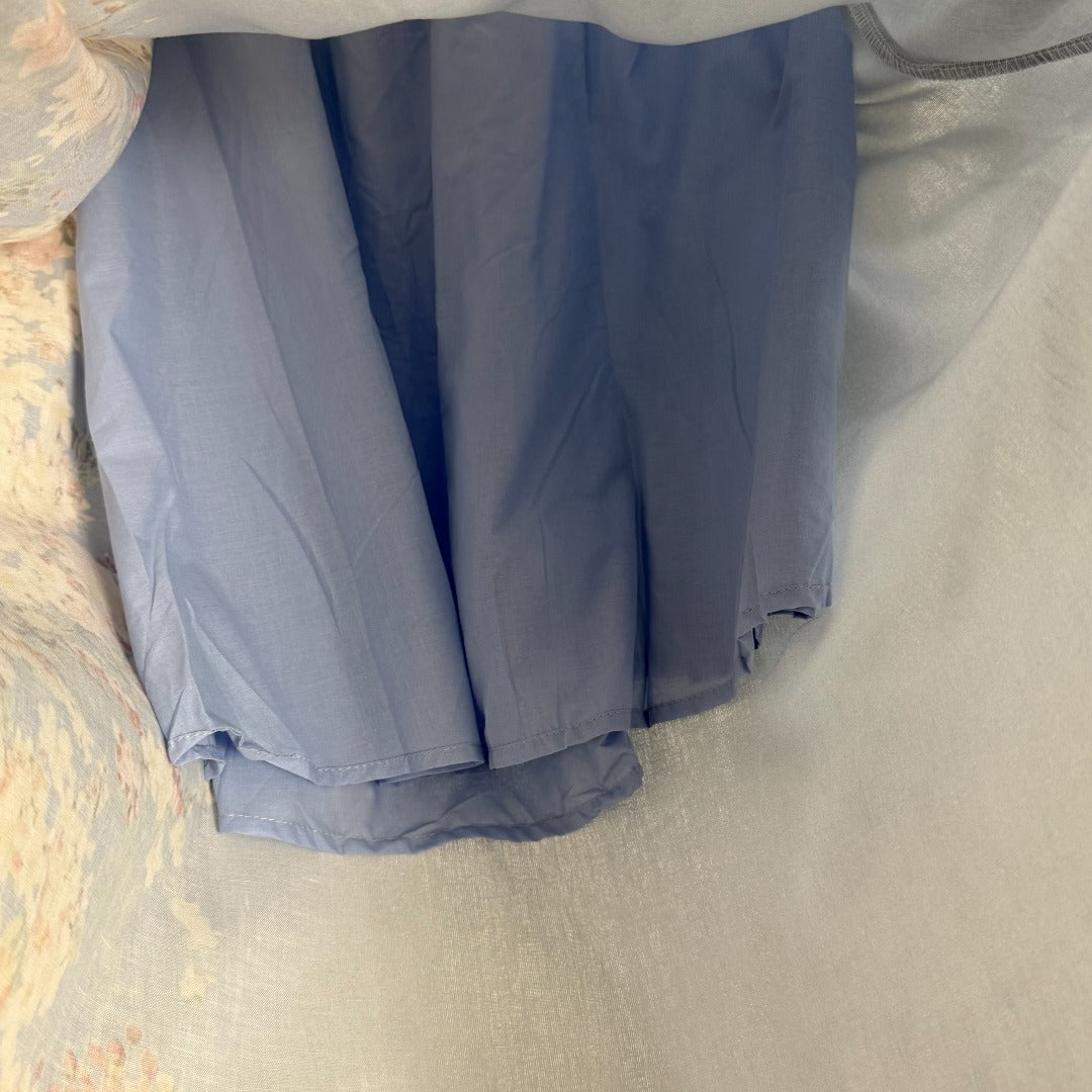 Stand-Collar Long-Sleeve Shirt + Elastic-Waist Skirt