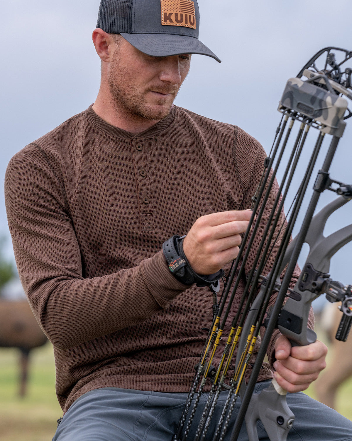 Canyon Waffle Henley | Cedar Heather