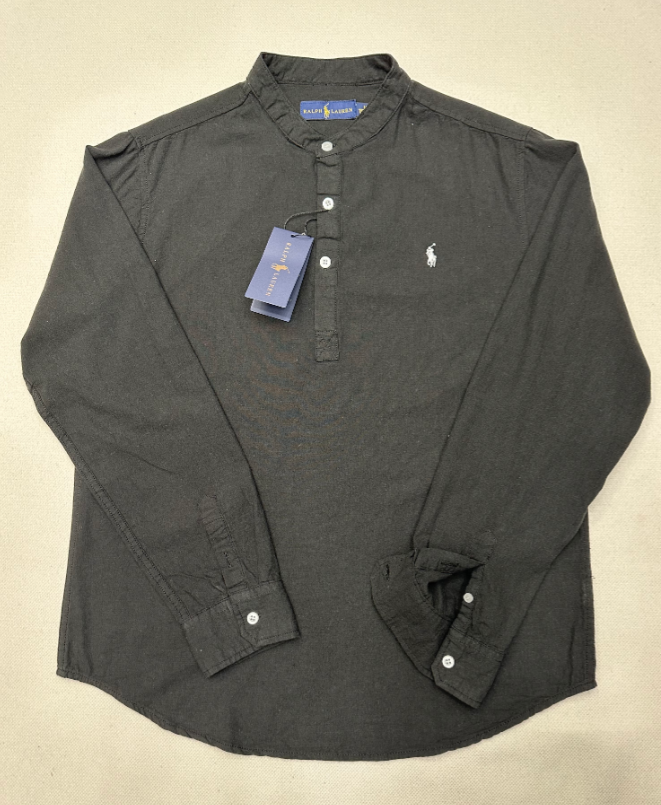 Ralph Laur* Stand Collar Linen Shirt