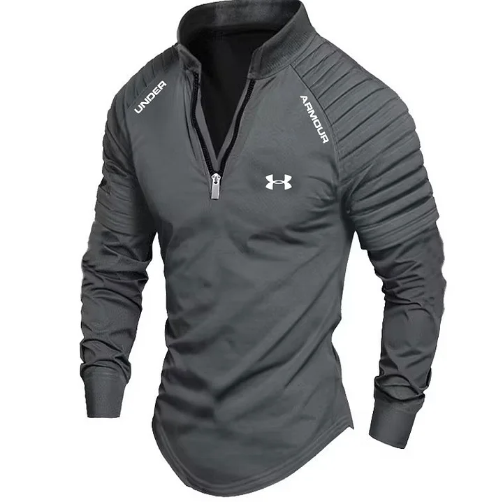Men's Zip Long Sleeve Sports Casual Shirt