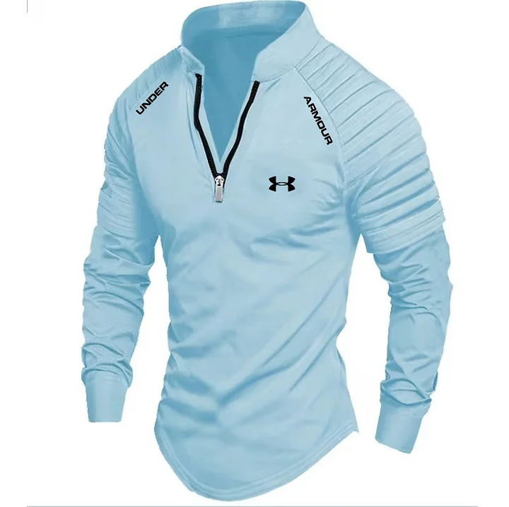 Men's Zip Long Sleeve Sports Casual Shirt
