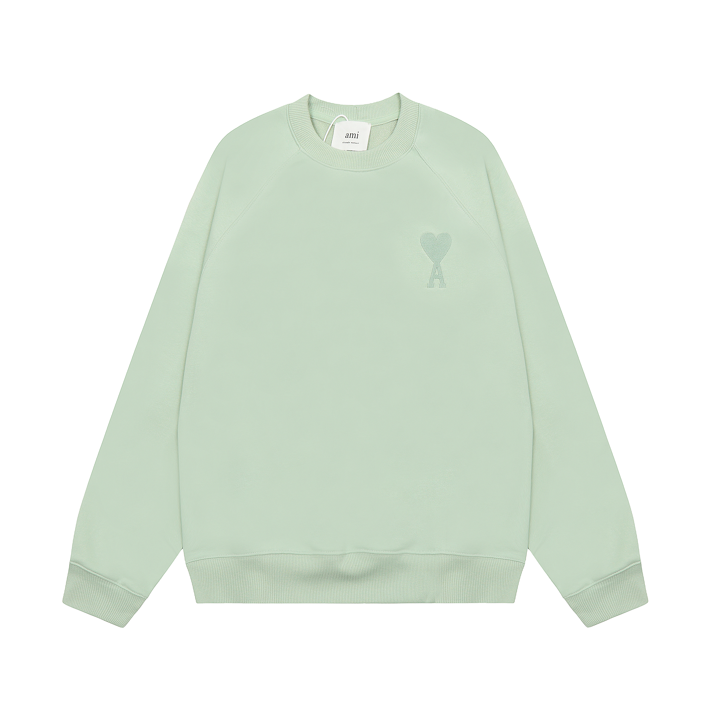 MA* Red Heart Solid Color Big Heart Round Neck Peach Heart Sweatshirt (10 Colors)