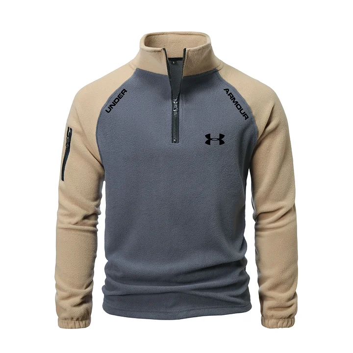 Men's Winter Outdoor Warm Splicing Polar Feece Sweatshirt