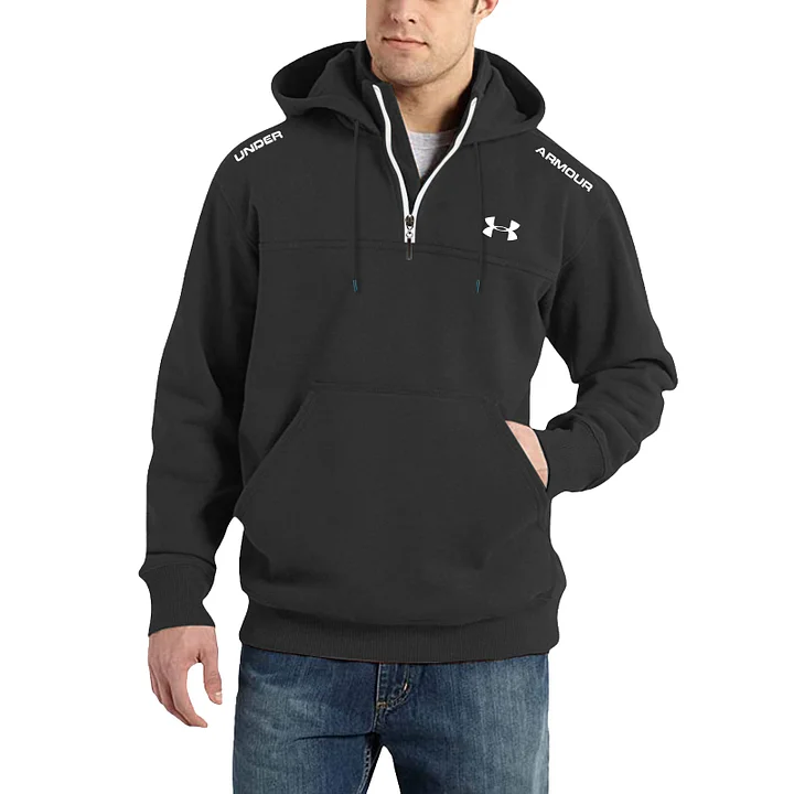 Men's Outdoor Half Zipper Pocket Hoodie