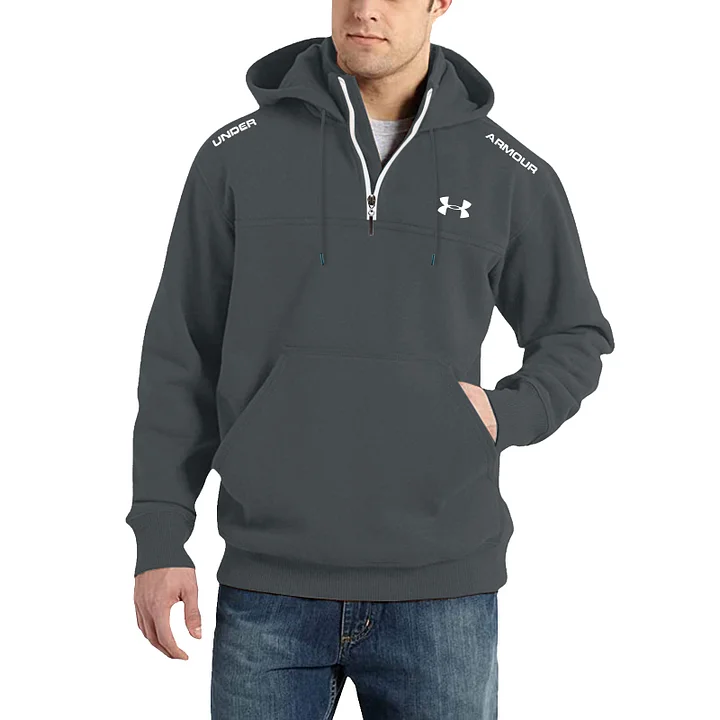 Men's Outdoor Half Zipper Pocket Hoodie