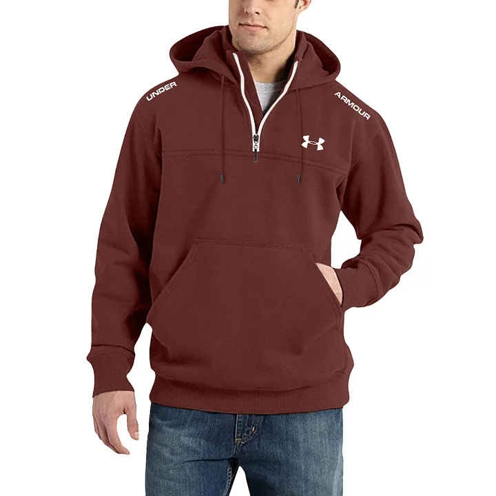 Men's Outdoor Half Zipper Pocket Hoodie