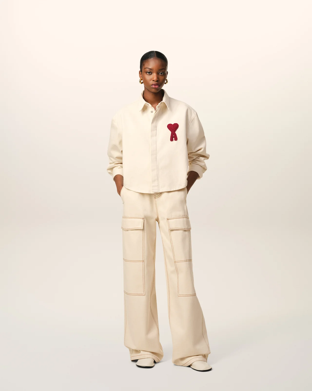 AMI* Washed Denim Shirt