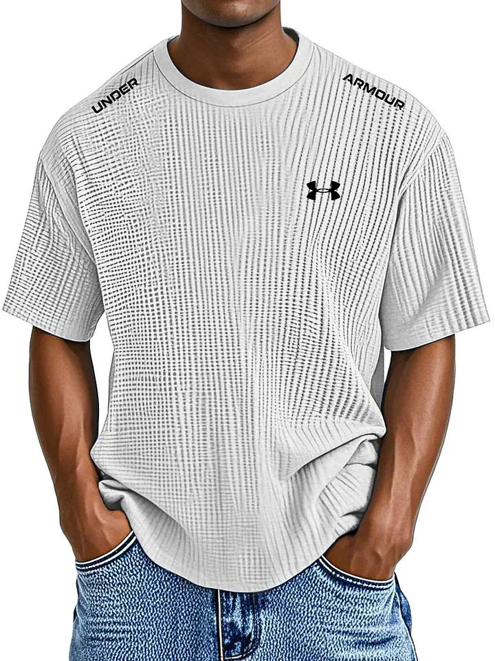 Men's Casual Waffle Crew Neck T-Shirt