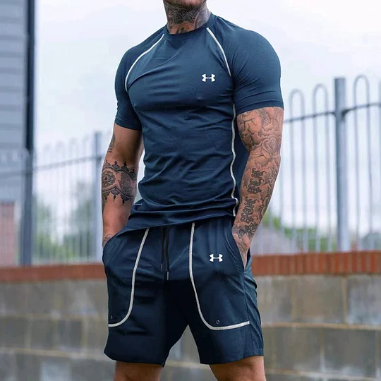 Sports casual breathable loose T-shirt shorts 2-piece set