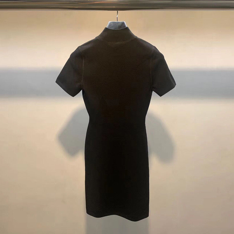 AW MOCK NECK TEE DRESS IN BODYCON KNIT