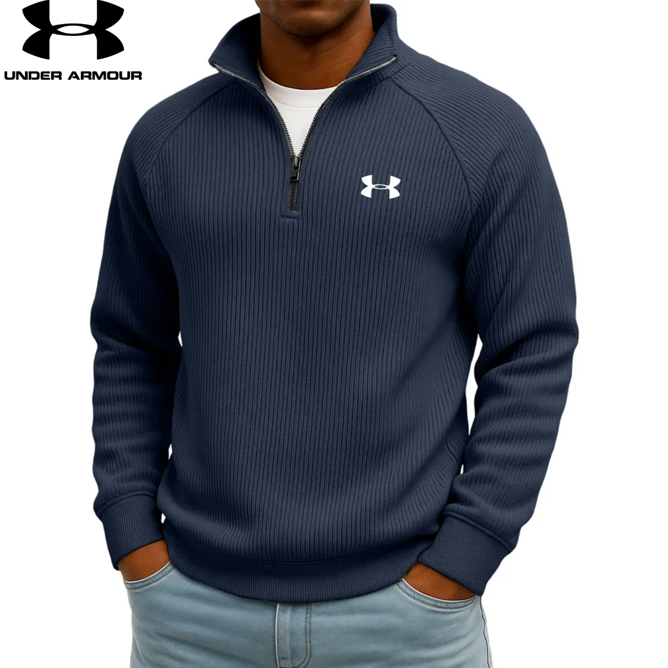 UA Ribbed Performance Quarter-Zip Sweatshirt