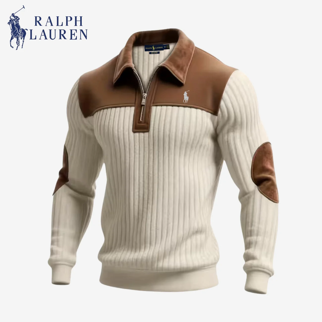 Men's Ribbed Half-Zip Knit Sweater