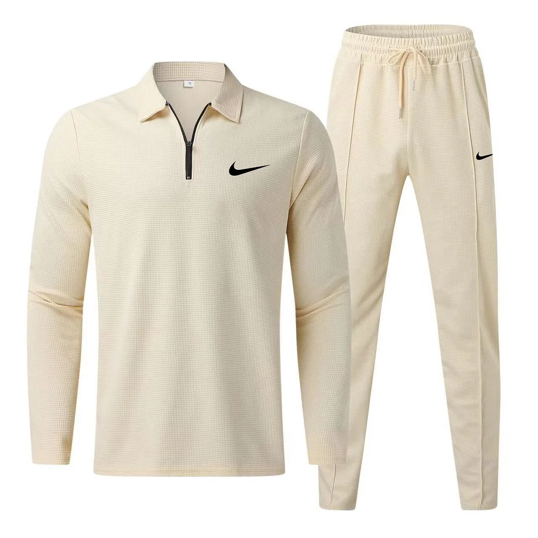 Men's Fashion Casual Polo Shirt Trousers Sports Suit