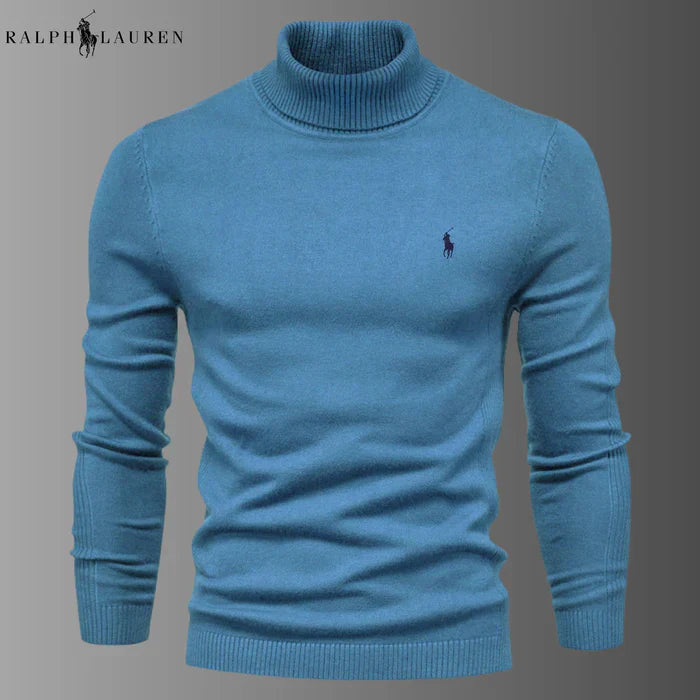 Men's turtleneck wool knit sweater