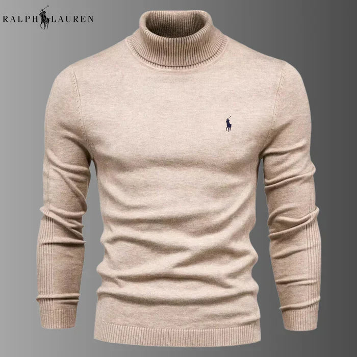 Men's turtleneck wool knit sweater