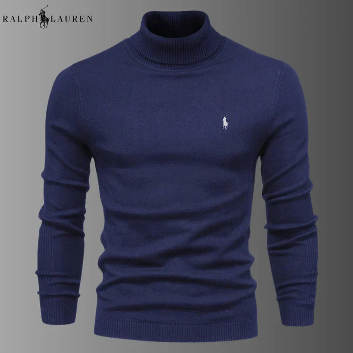 Men's turtleneck wool knit sweater