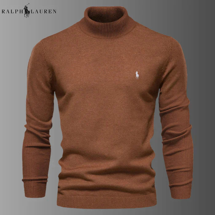 Men's turtleneck wool knit sweater