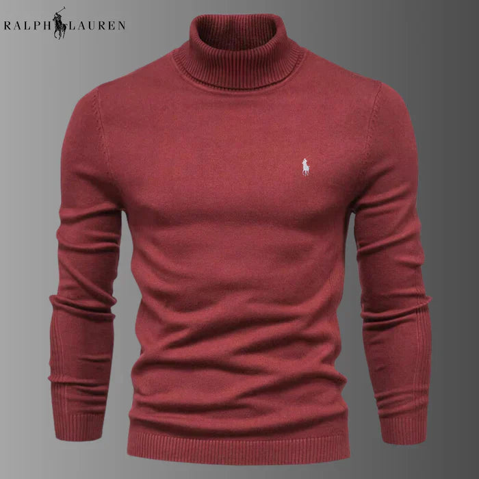 Men's turtleneck wool knit sweater