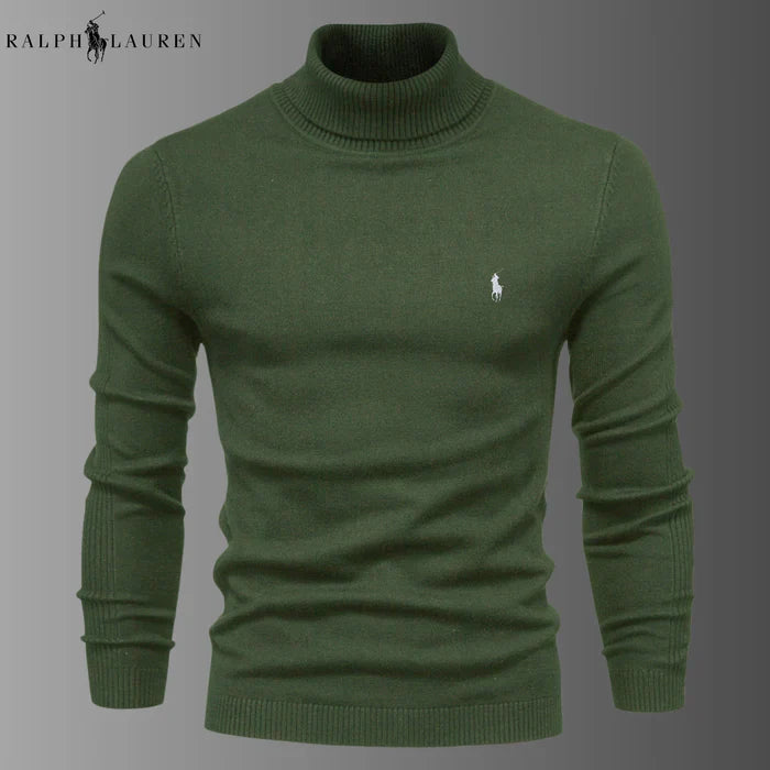Men's turtleneck wool knit sweater