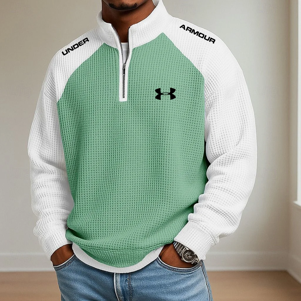Men's Casual Sports Half-Zip Stand-Collar Sweatshirt
