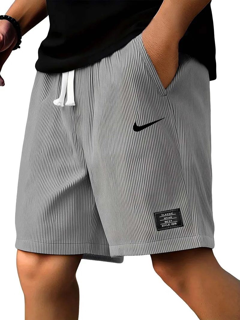 Men's Casual Ribbed Solid Color Shorts