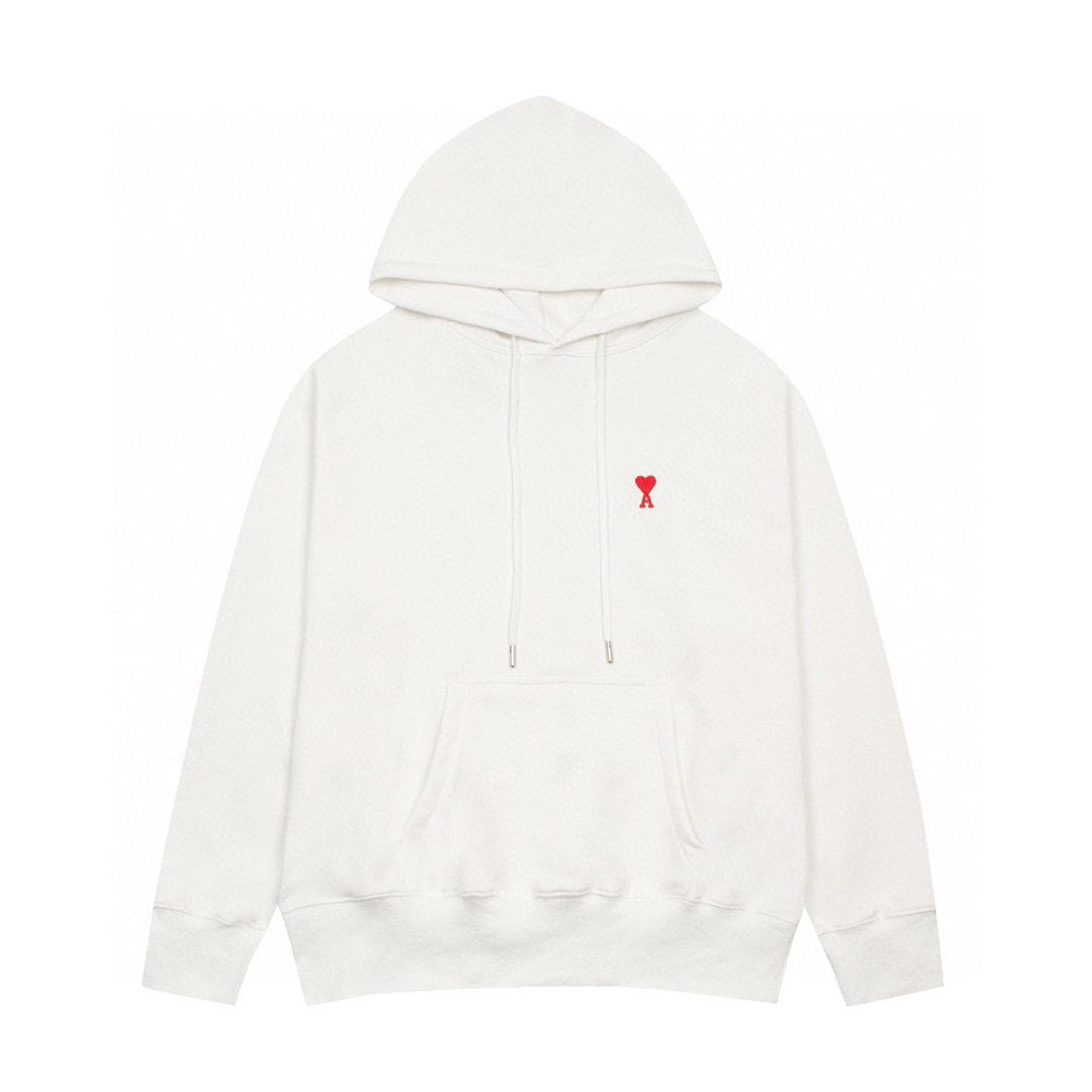 AMI 26SS Heart-Embroidered Hoodie