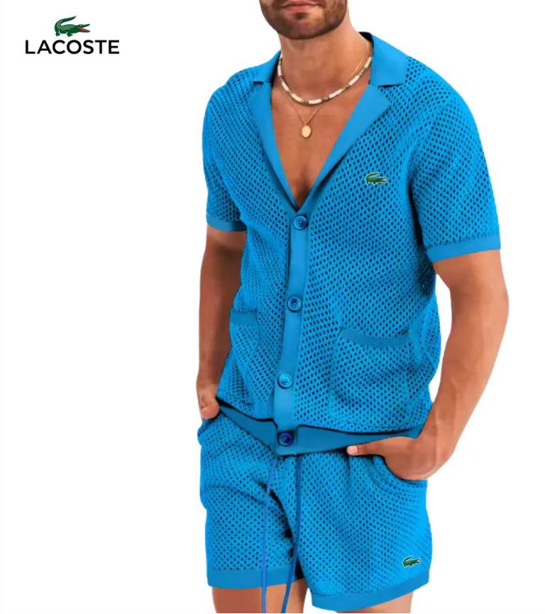 Men's Casual Short-Sleeve Polo Shirt & Shorts Set