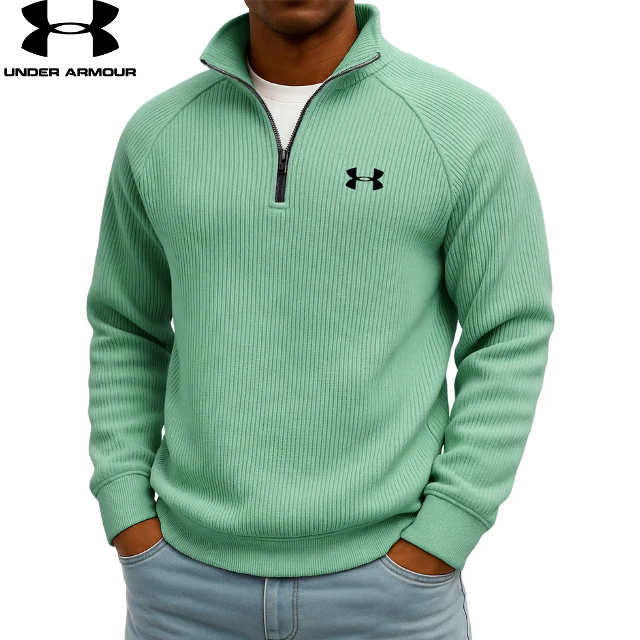 UA Ribbed Performance Quarter-Zip Sweatshirt