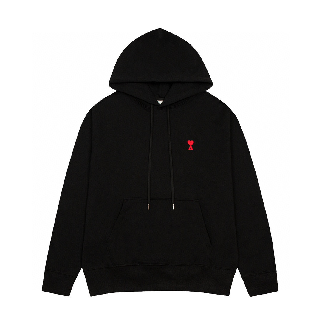 AMI 26SS Heart-Embroidered Hoodie