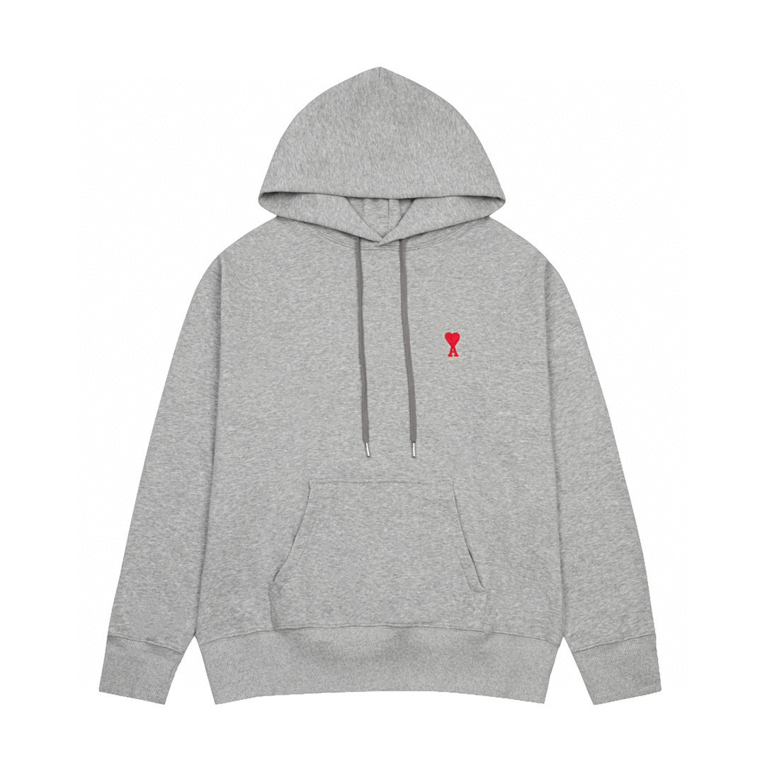 AMI 26SS Heart-Embroidered Hoodie