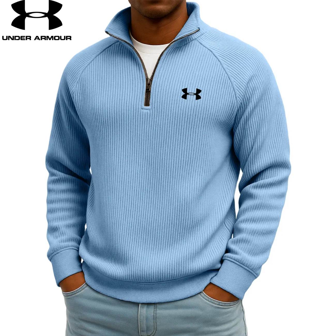 UA Ribbed Performance Quarter-Zip Sweatshirt