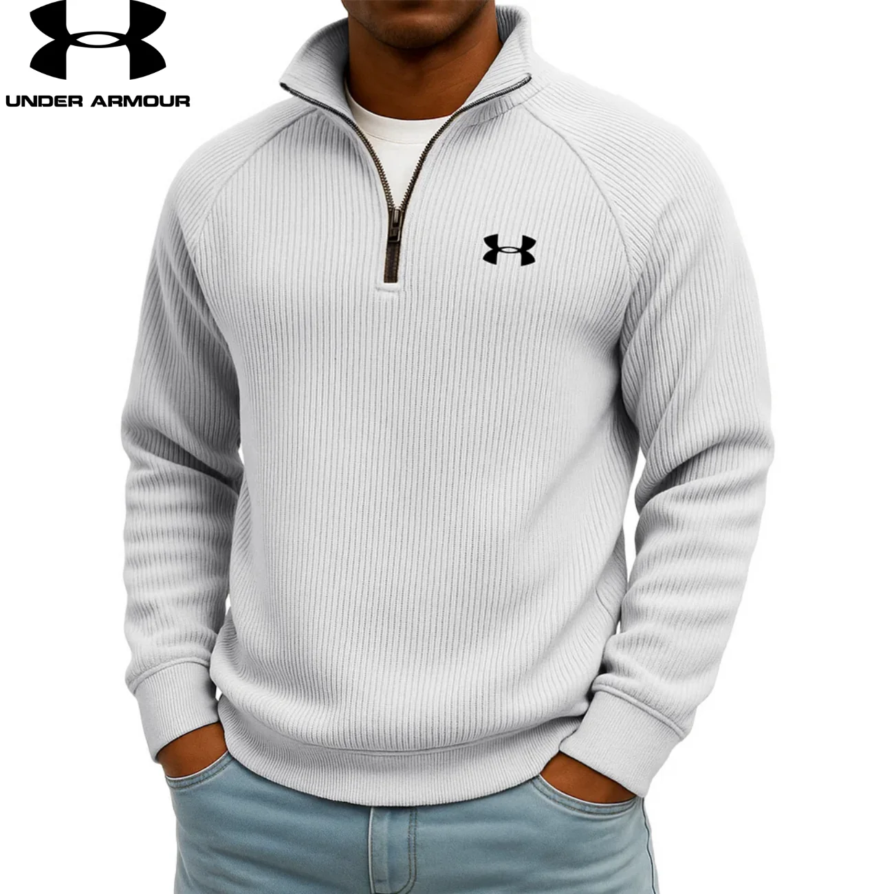 UA Ribbed Performance Quarter-Zip Sweatshirt