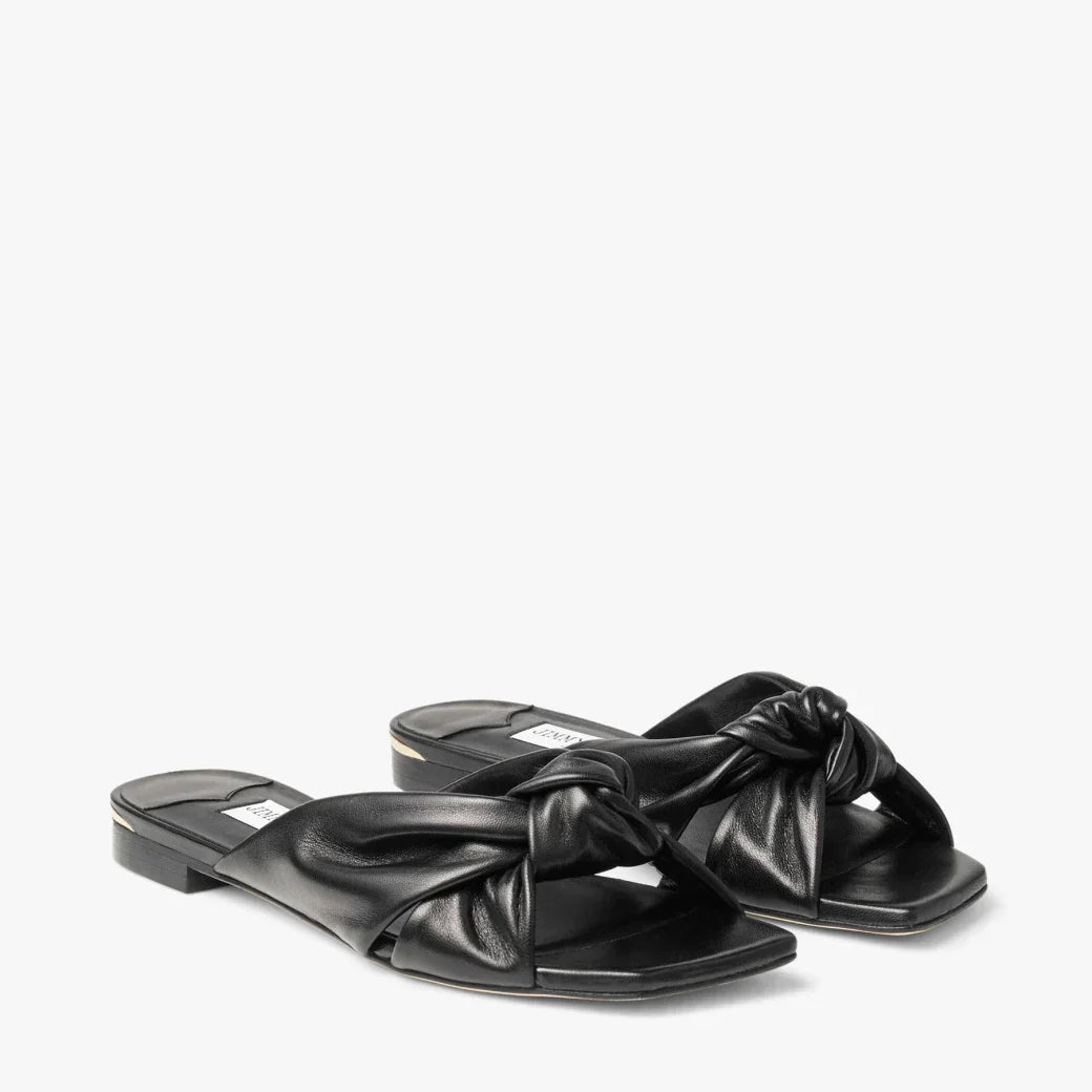 JC**  1: 1 VIP latte nappa leather flat sandals