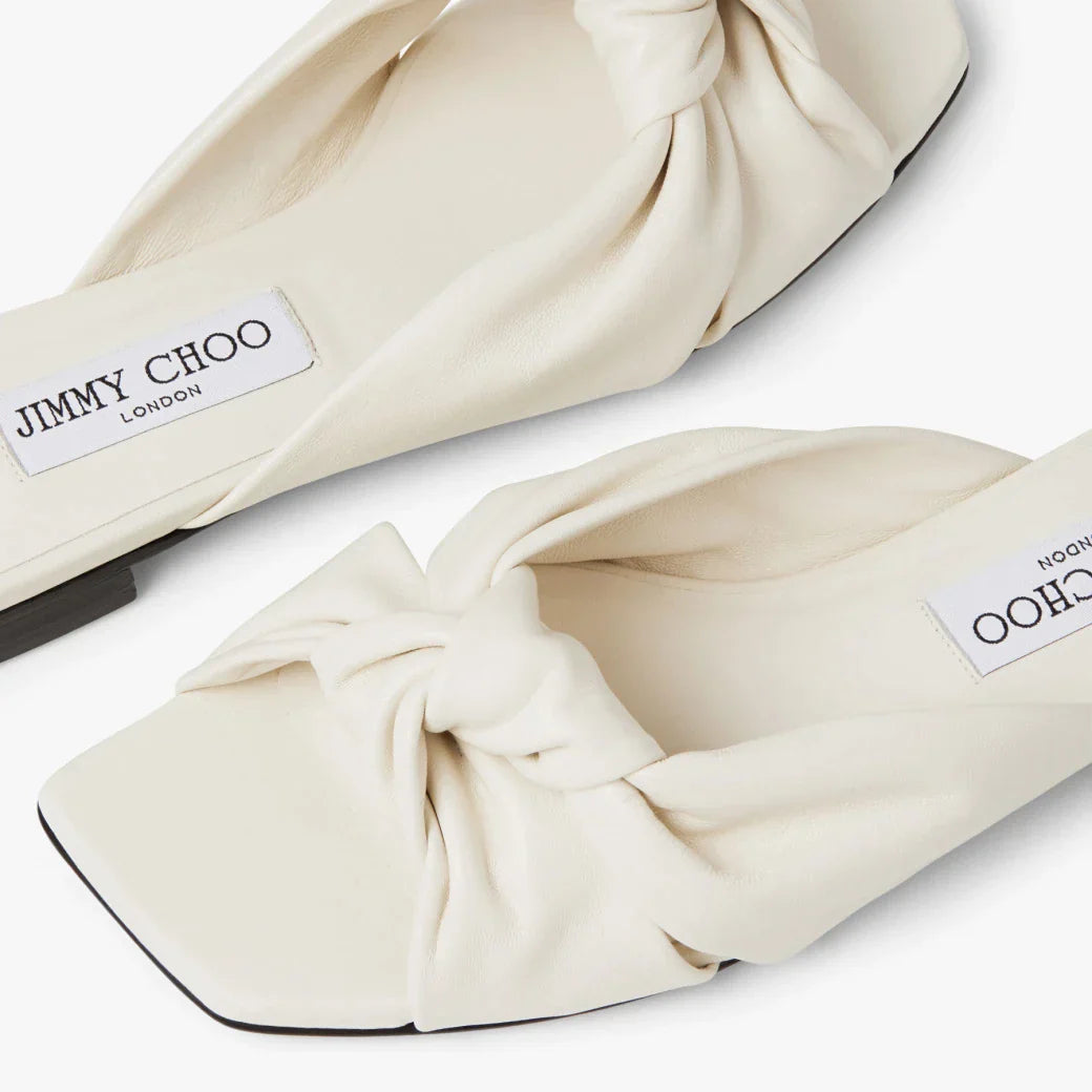 JC**  1: 1 VIP latte nappa leather flat sandals