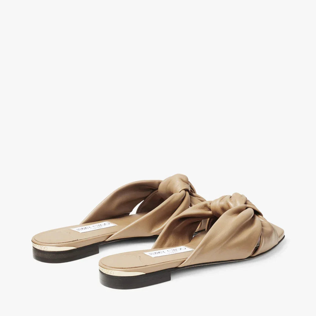 JC**  1: 1 VIP latte nappa leather flat sandals