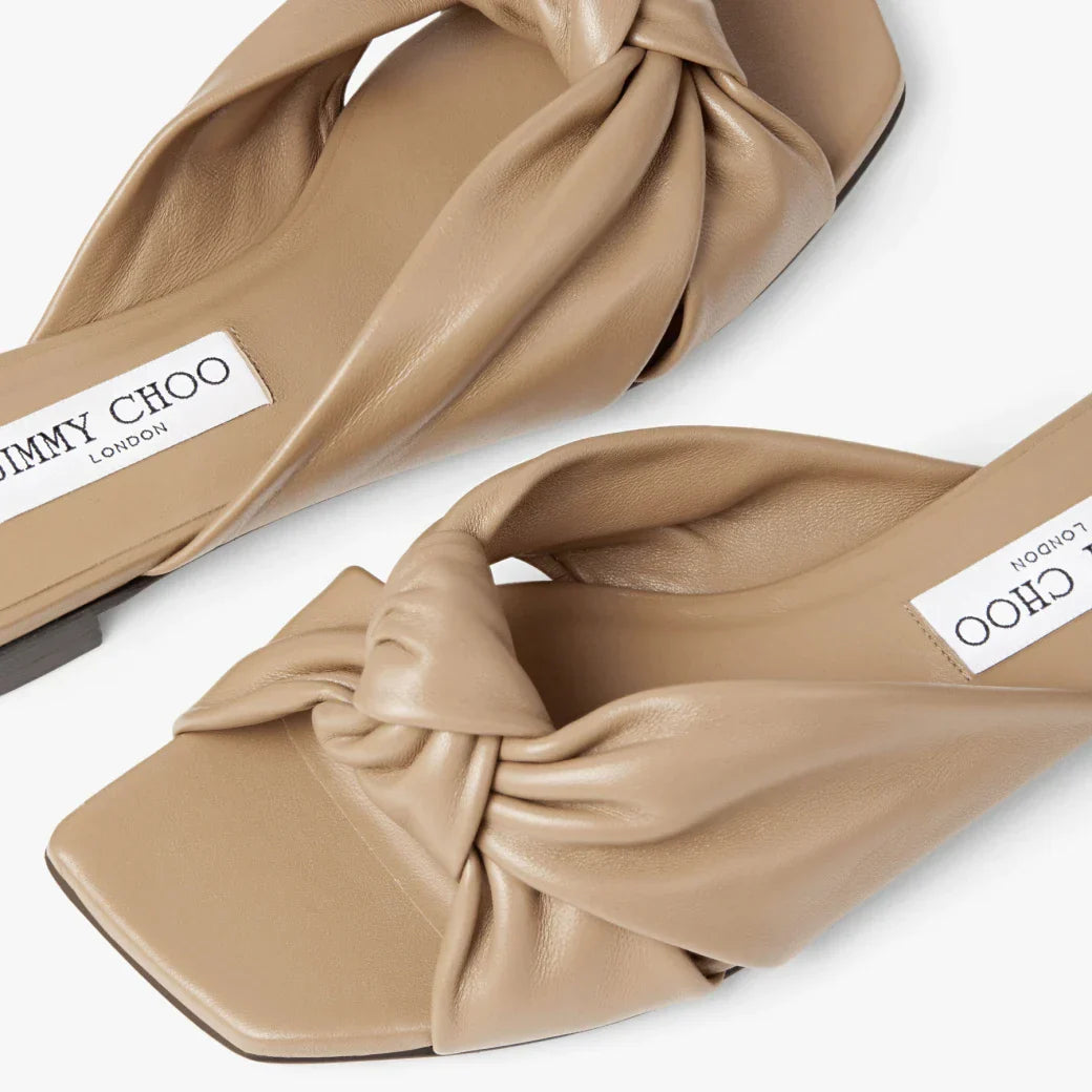 JC**  1: 1 VIP latte nappa leather flat sandals