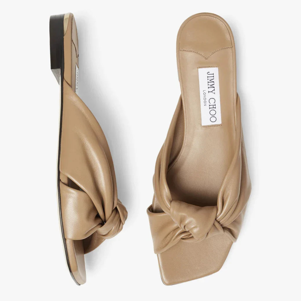 JC**  1: 1 VIP latte nappa leather flat sandals