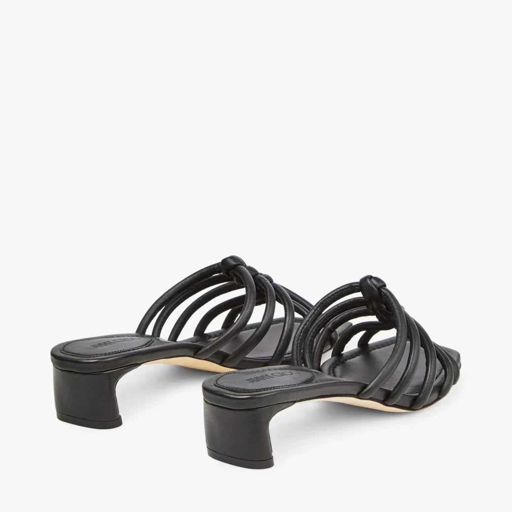 J**C* new silver metallic leather mules