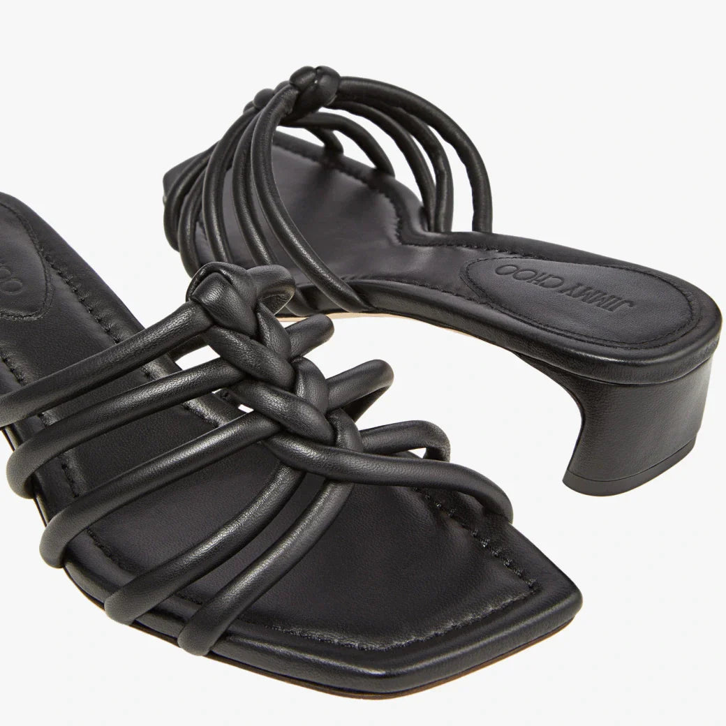 J**C* new silver metallic leather mules