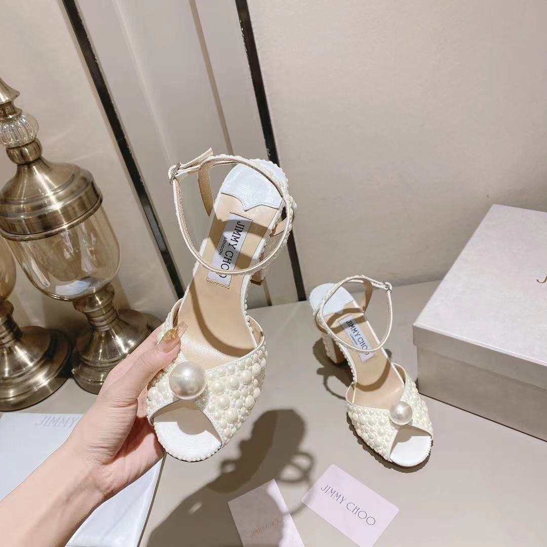 JIM* CHO* one-line buckle fish mouth sandals 1:1 VIP