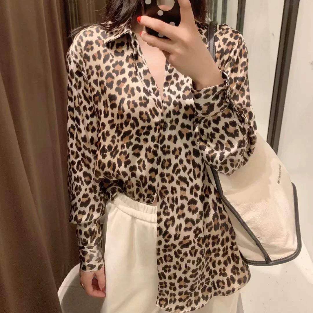 Leopard Print Long Shirt